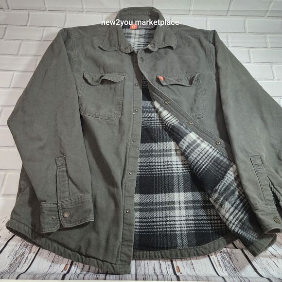 The American Outdoorsman Canvas Flannel Lined Shirt Jacket Large Flawed warm - Picture 2 of 9